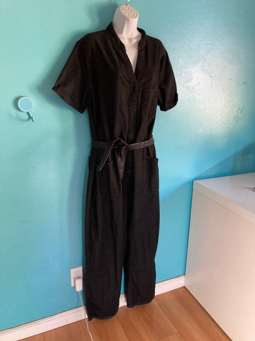 Black Denim Jumpsuit